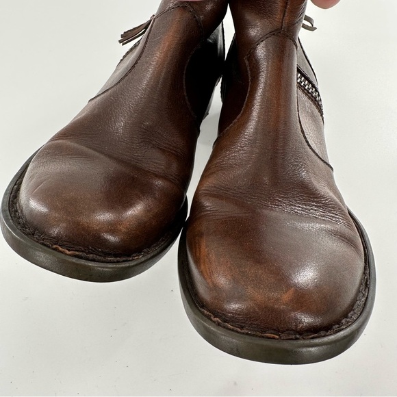 Born ankle booties size 7 38 M/W brown leather western rodeo zip down boots - Picture 9 of 14
